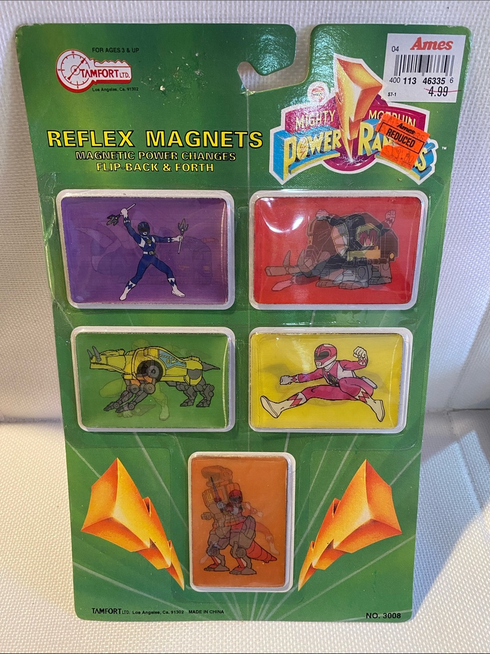 vintage 1993 Mighty Morphin Power Rangers Reflex Magnets pack